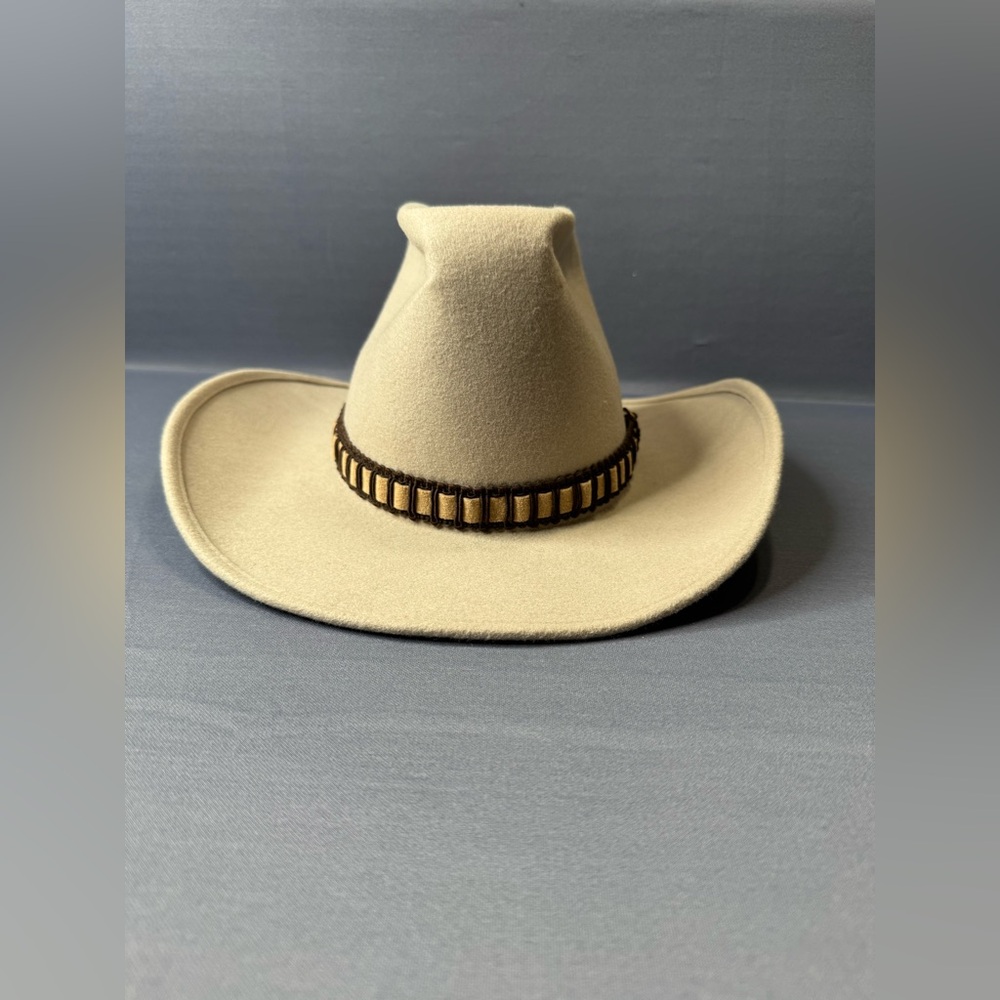 Vtg Bollman Men's Tan Western Cowboy Hat Size Large Made In USA